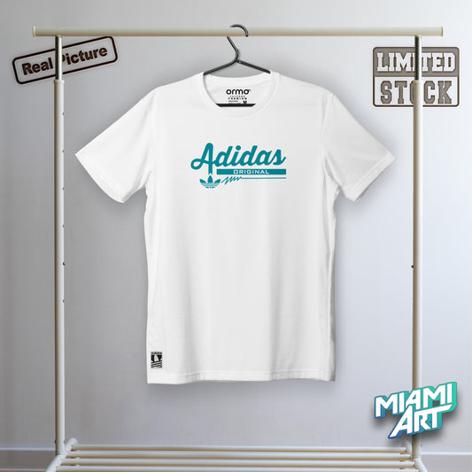T-Shirt White Adidas Blue
