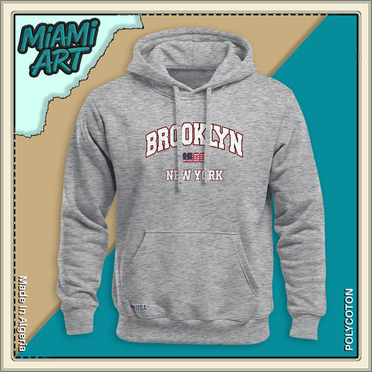 Hoodie Gris Brooklyn Red
