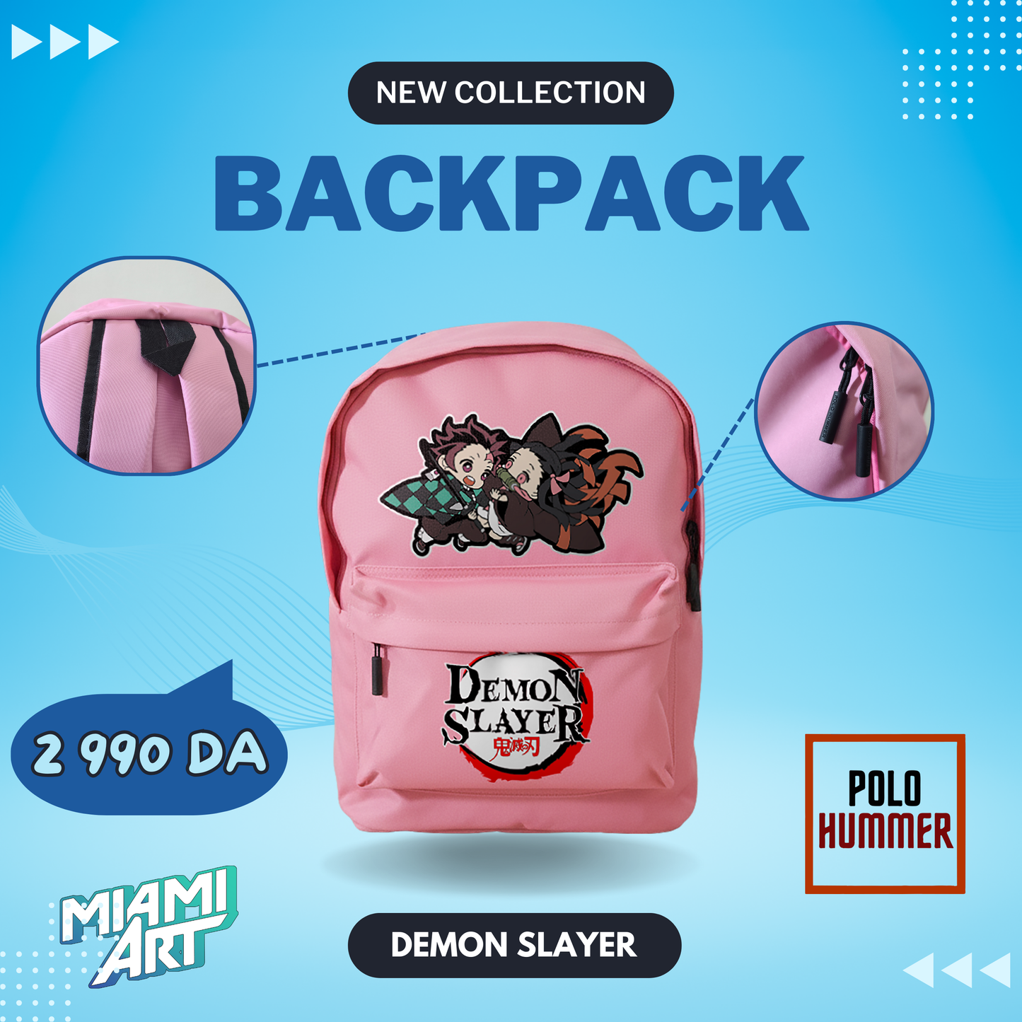 Sac à Dos Rose Démon Slayer DS02