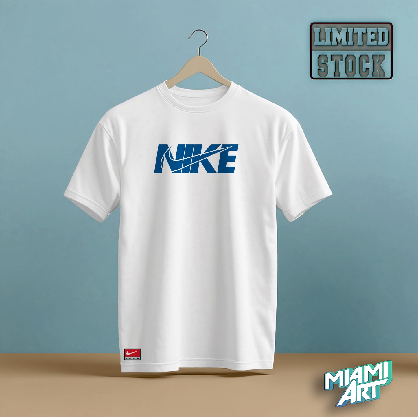 T-Shirt White Nike Corp Blue