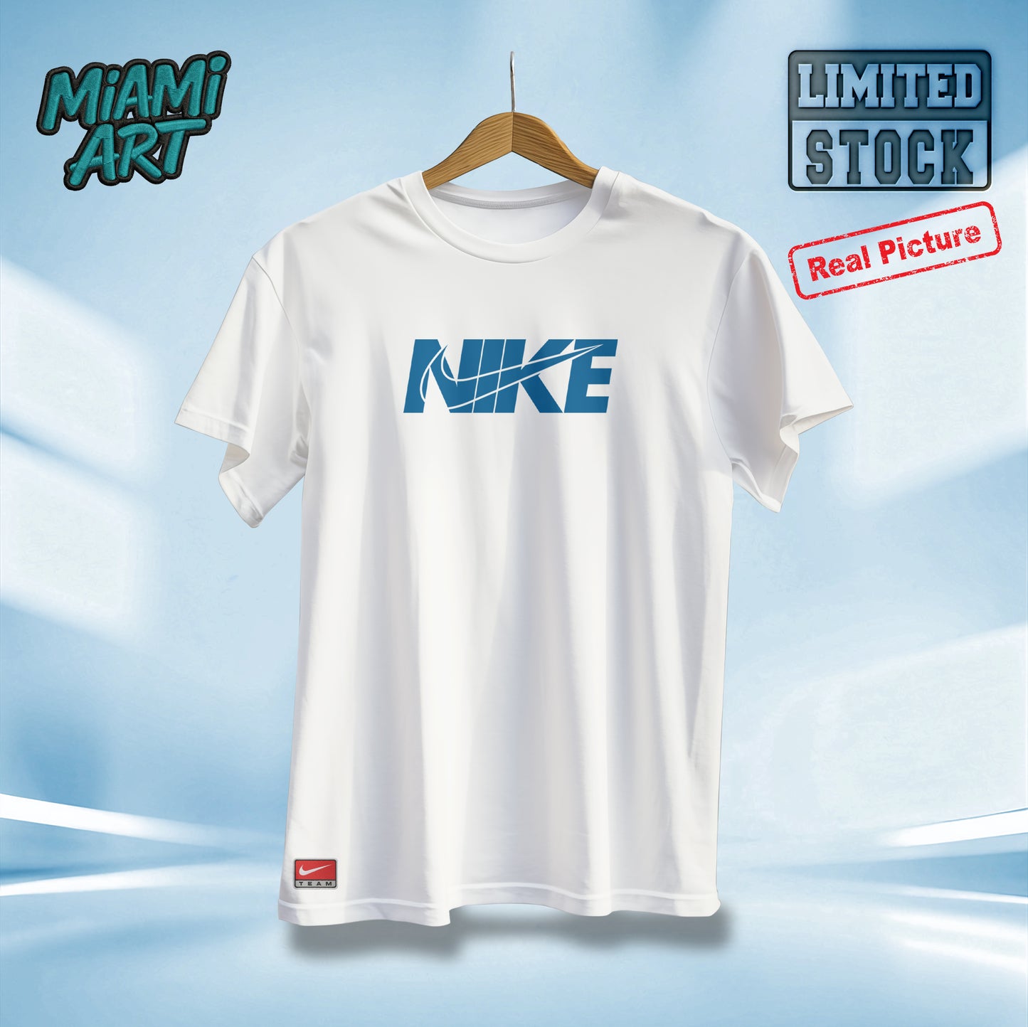 T-Shirt White Nike Corp Blue