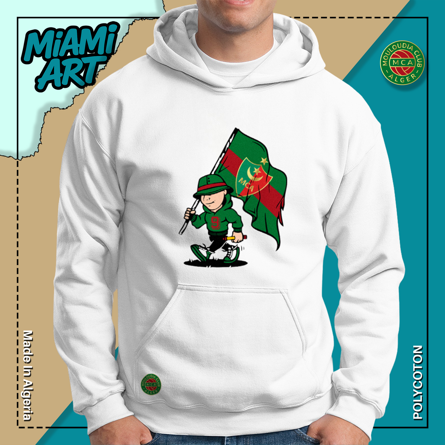 Hoodie White Mouloudia MCA-06