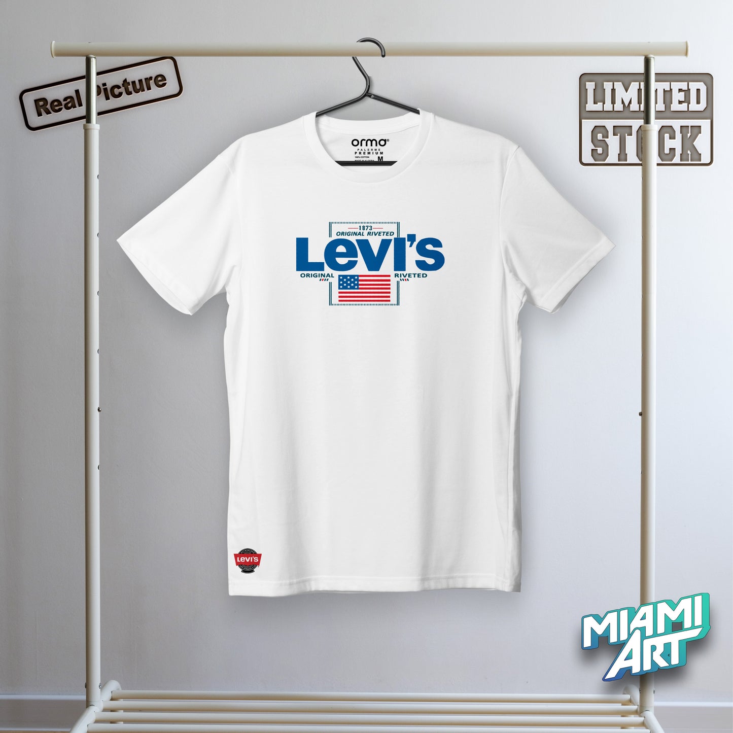 T-Shirt White USA Levi's Flag