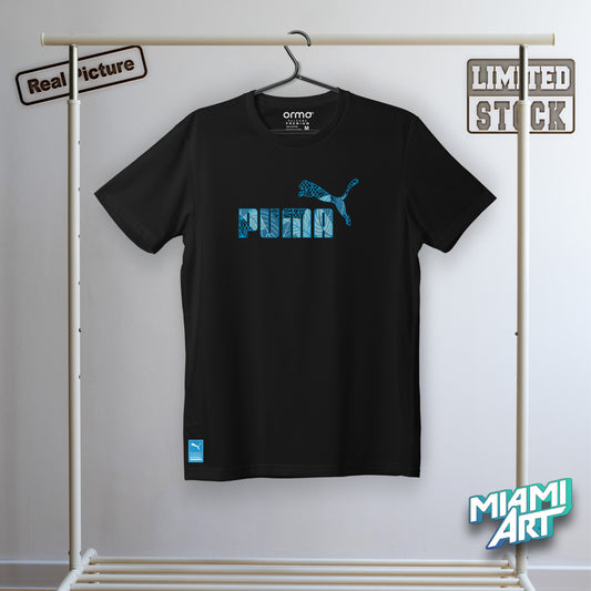 T-Shirt Black Puma Flower