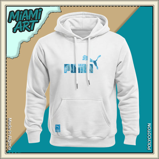 Hoodie White Puma Flower