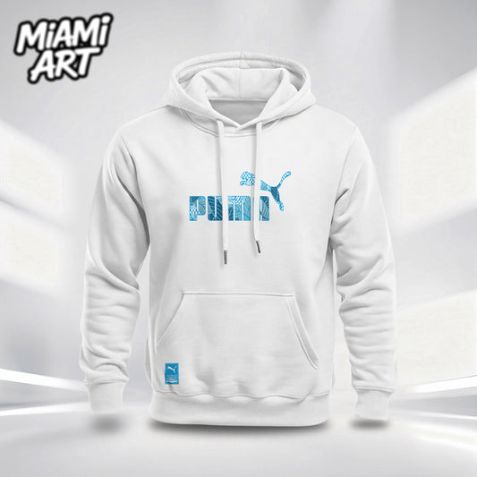 Hoodie White Puma Flower