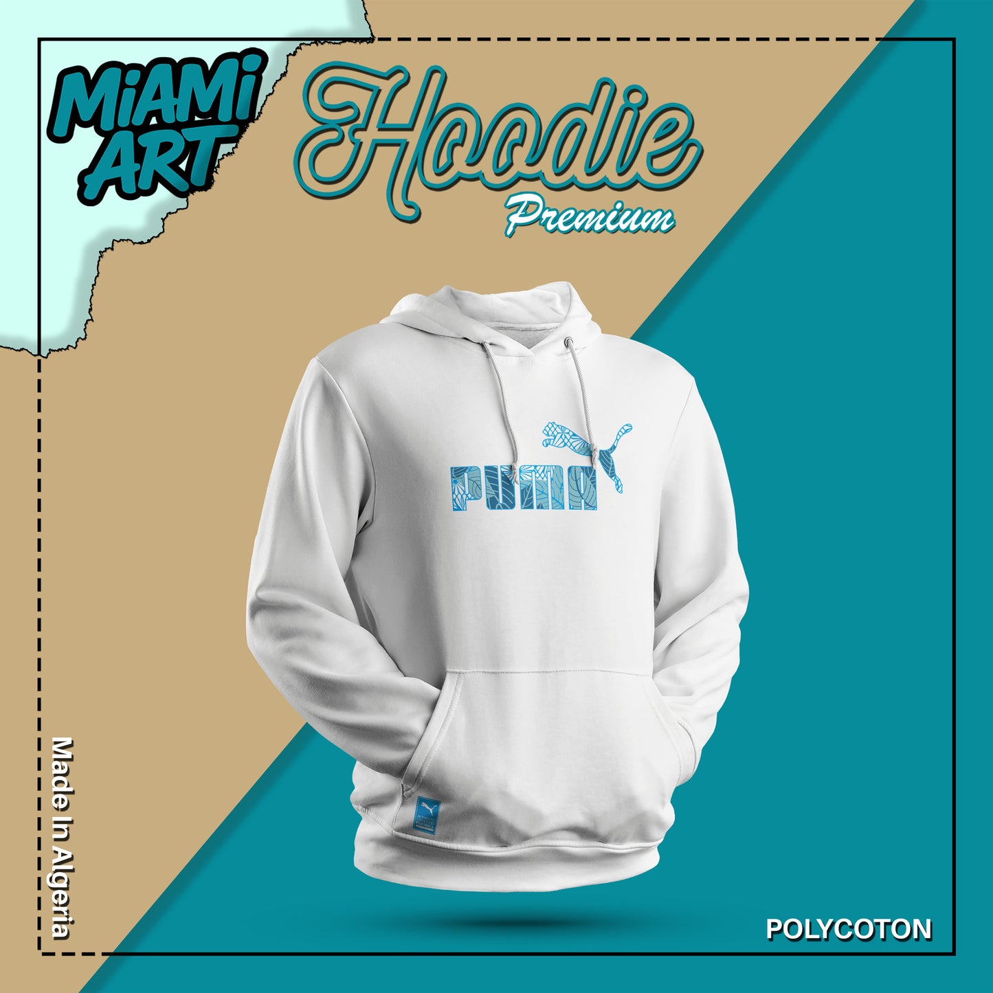 Hoodie White Puma Flower