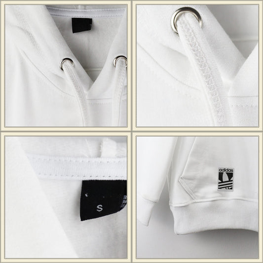 Hoodie White Adidas Blue