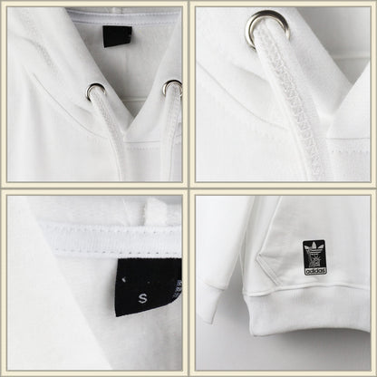Hoodie White Adidas Blue